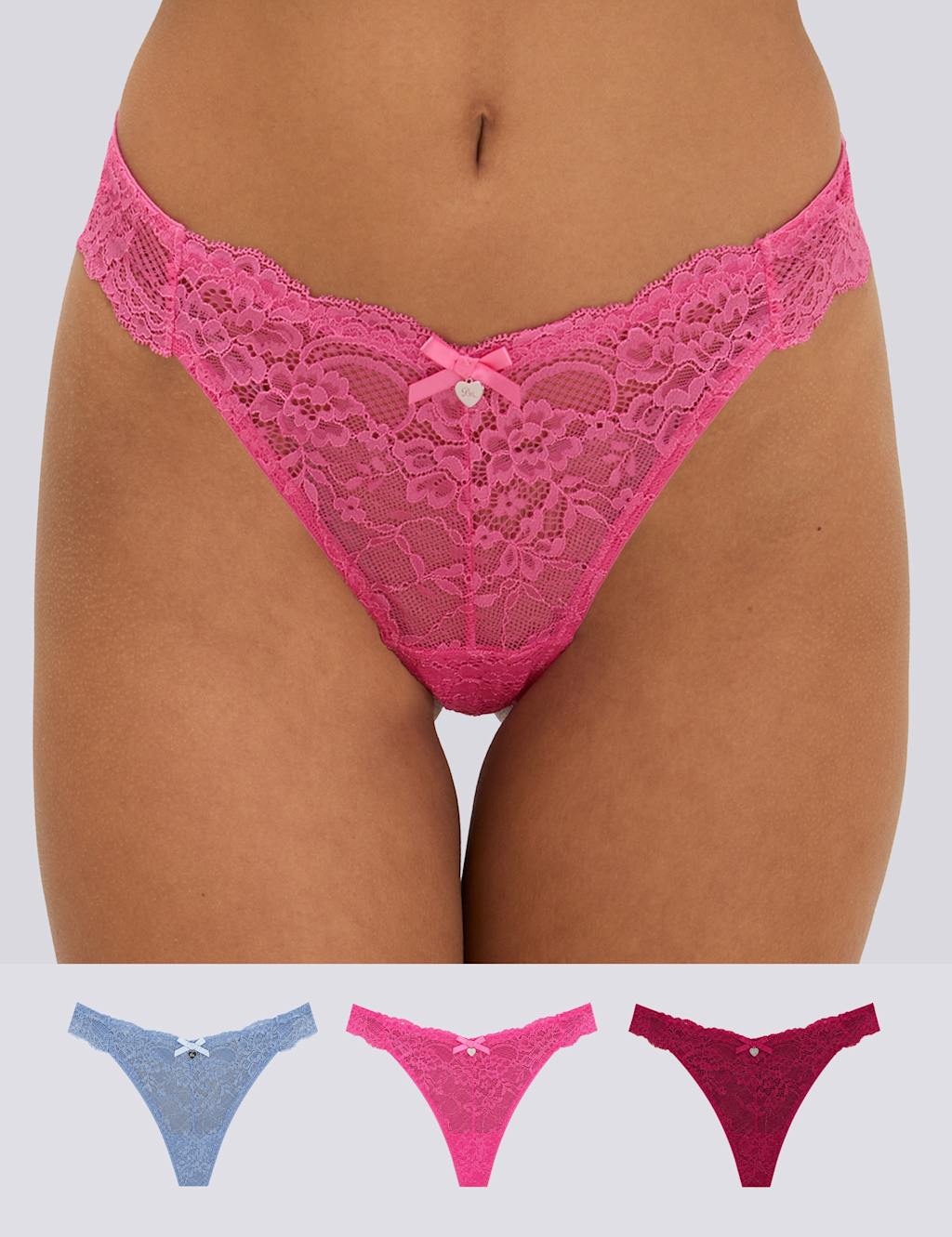 Boux Avenue Women's 3 Pack Pure Cotton Thongs - 12 - Multi - Available at M&S