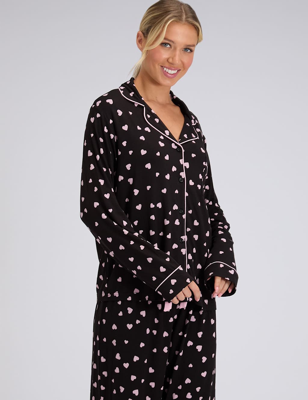 Boux Avenue Heart Modal Rich Pyjamas Black Mix