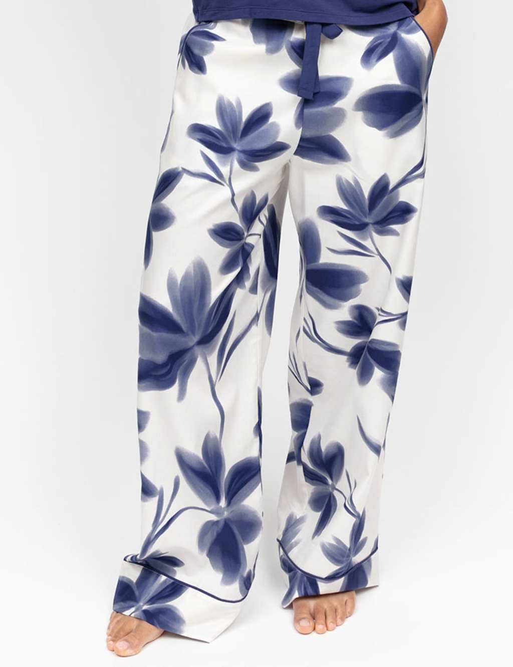 Cyberjammies Cotton Modal Floral Pyjama Bottoms Navy Mix