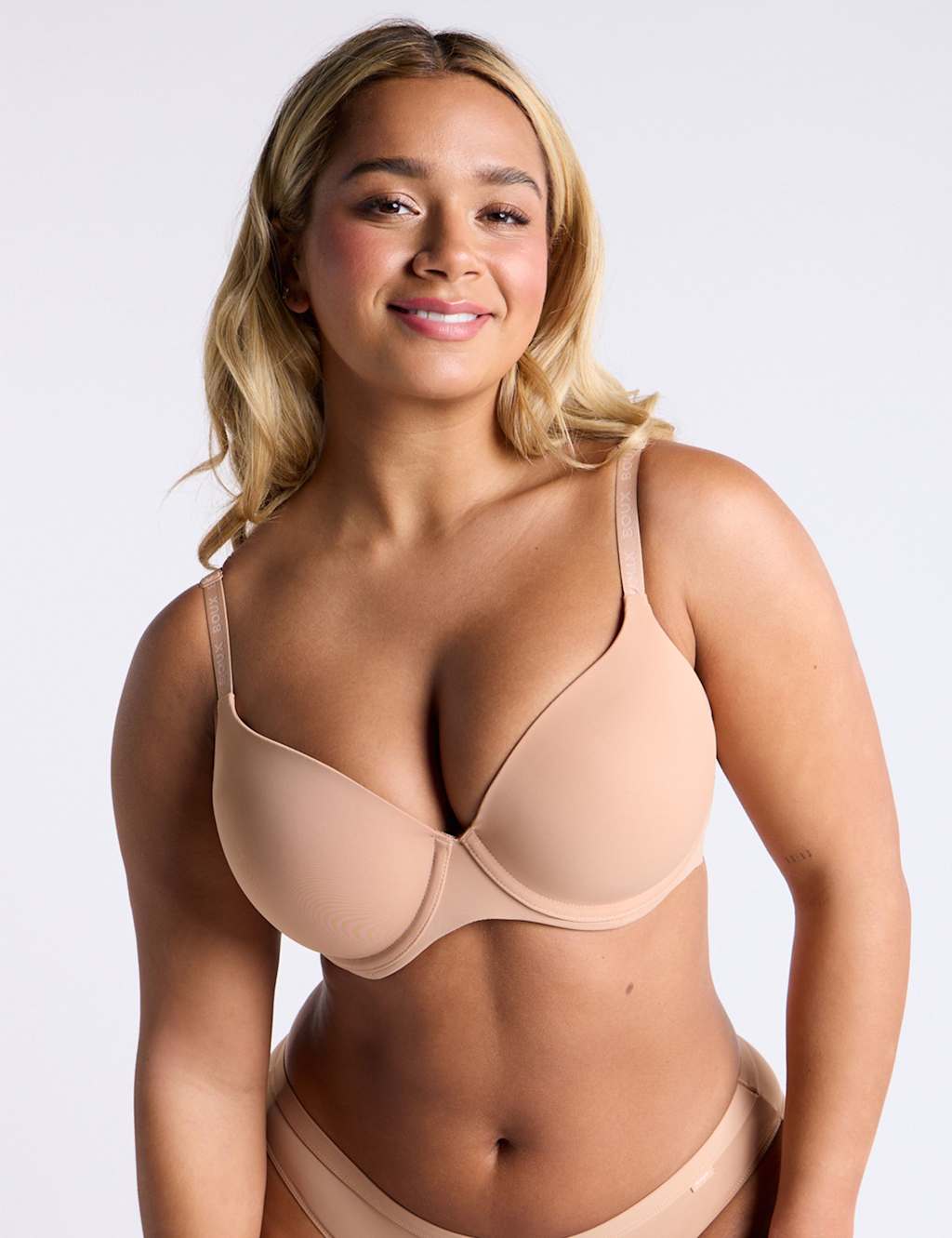 Boux Avenue Women's Wired Plunge T-Shirt Bra (A-G) - 34B - Beige - Available at M&S