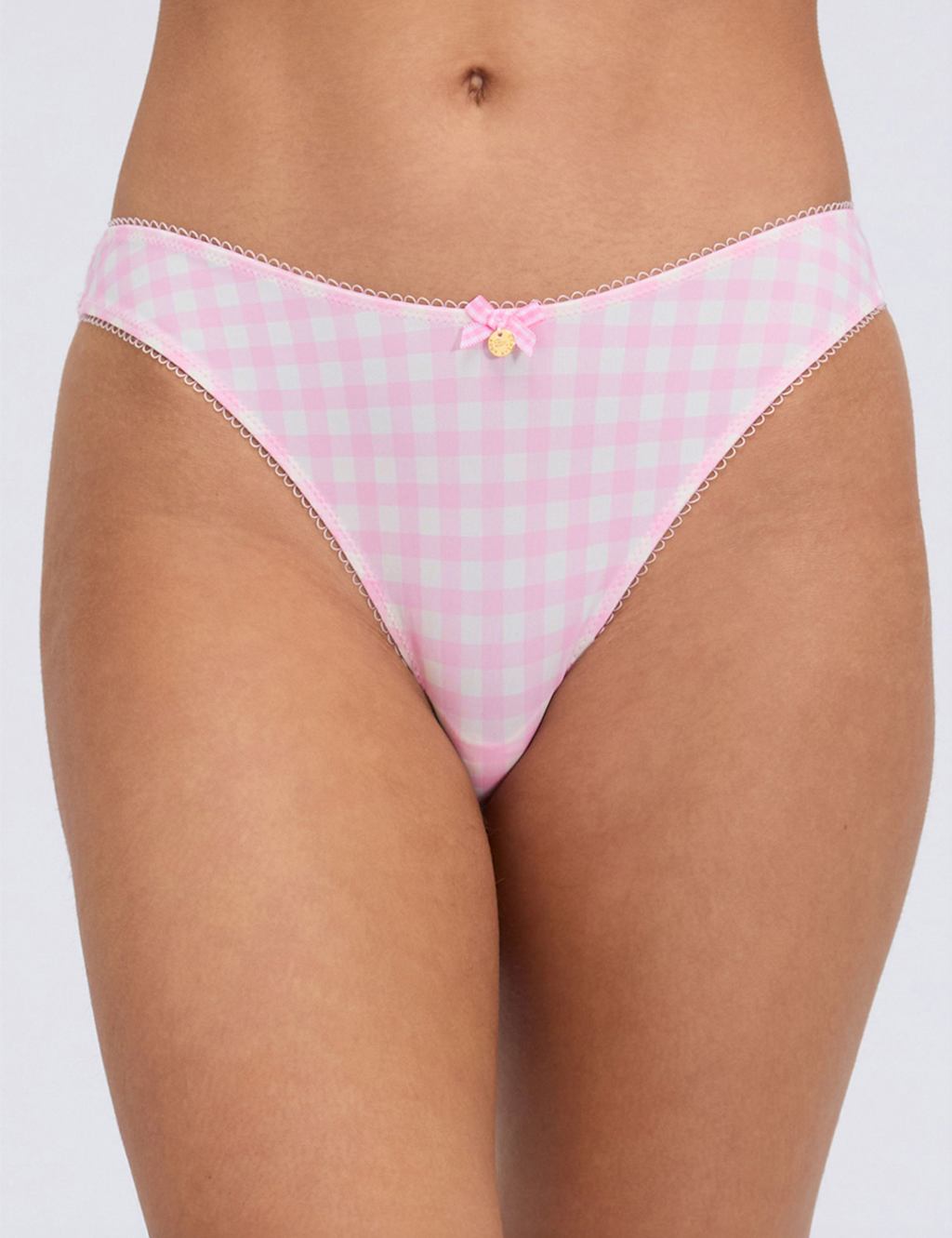 Boux Avenue Women's Sabrina Checked Thong - 16 - Pink Mix - Available at M&S