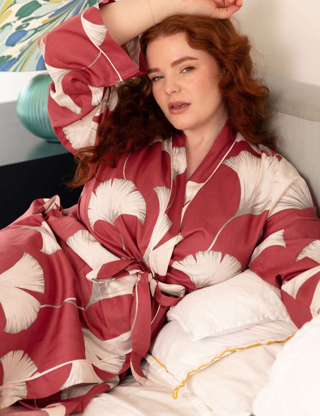 Cyberjammies Women's Cotton Modal Floral Dressing Gown - 18 - Red Mix - Available at M&S