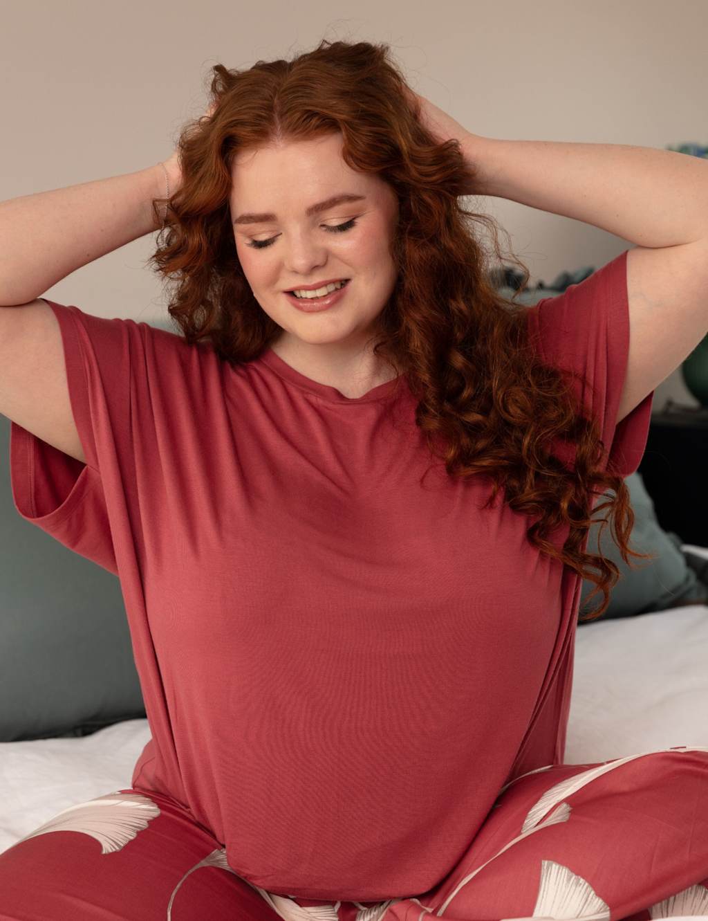 Cyberjammies Women's Modal Rich Jersey Cuffed Hem Pyjama Top - 18 - Red - Available at M&S