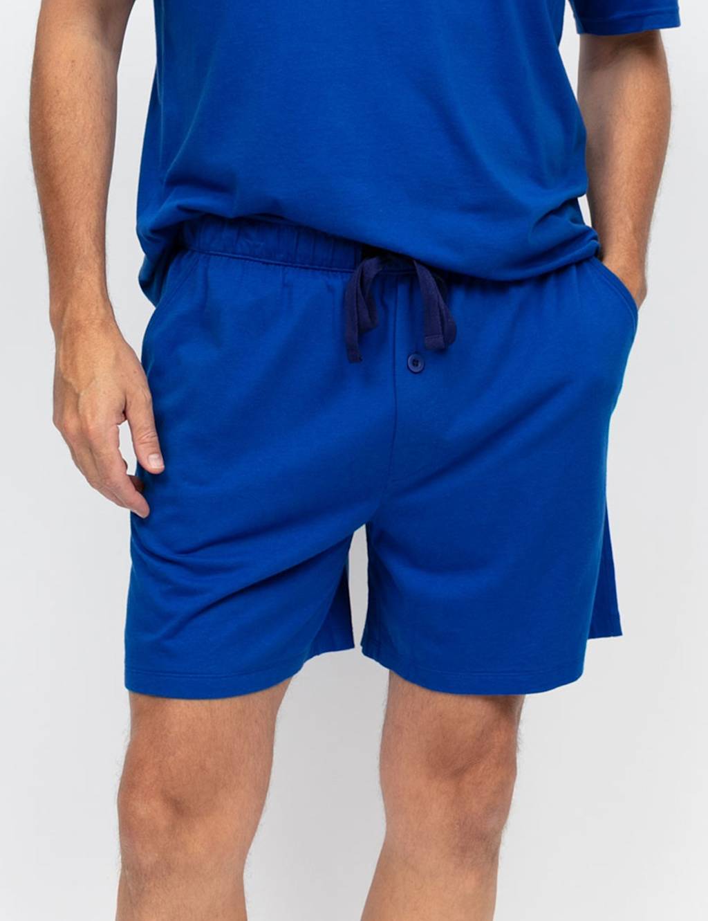Cyberjammies Men's Cotton Modal Blend Knitted Pyjama Shorts - M - Dark Blue - Available at M&S