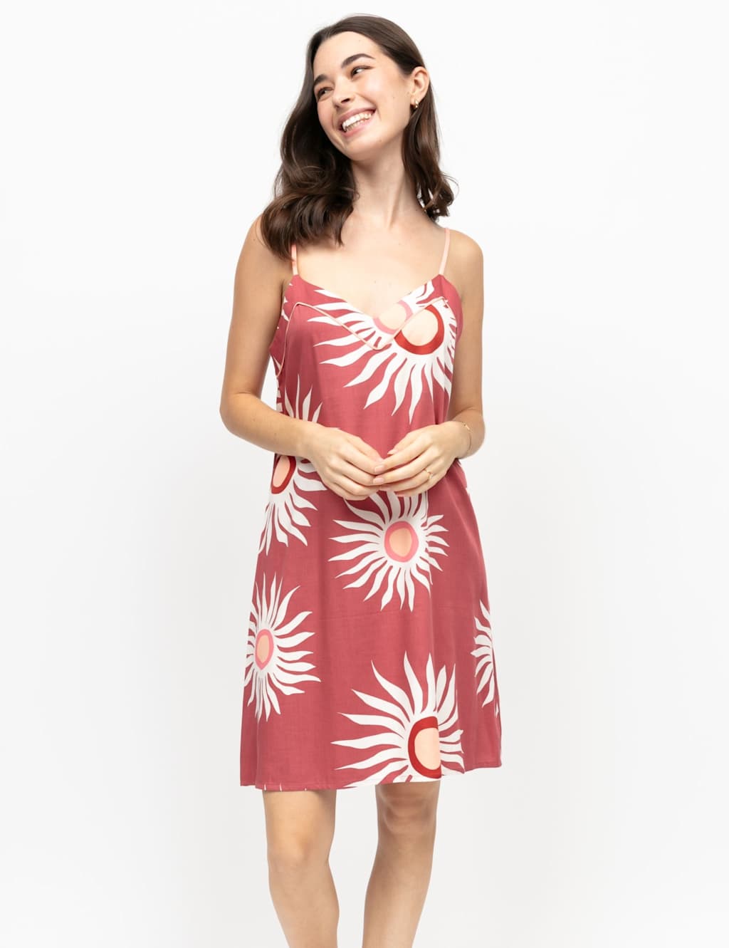 Cyberjammies Women's Fable And Eve Cotton Modal Sun Print Nightdress - 10 - Red - Available at M&S