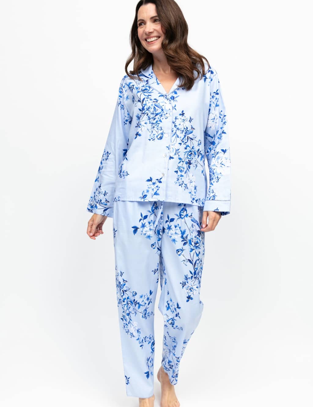 Cyberjammies Cotton Modal Floral Pyjama Set Blue Mix