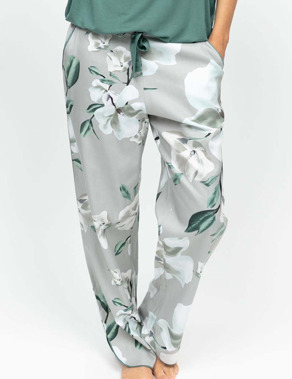 Cyberjammies Cotton Modal Floral Pyjama Bottoms Grey Mix