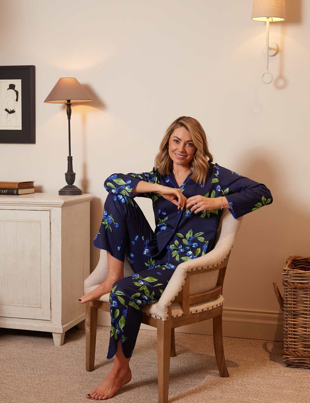 Cyberjammies Women's Cotton Modal Jersey Printed Pyjama Bottoms - 8 - Navy Mix - Available at M&S