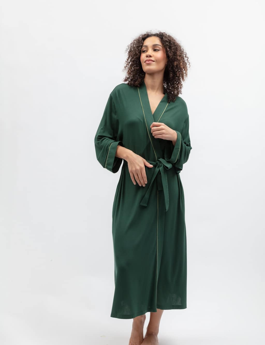 Cyberjammies Women's Jersey Tie Dressing Gown - 20 - Dark Green - Available at M&S