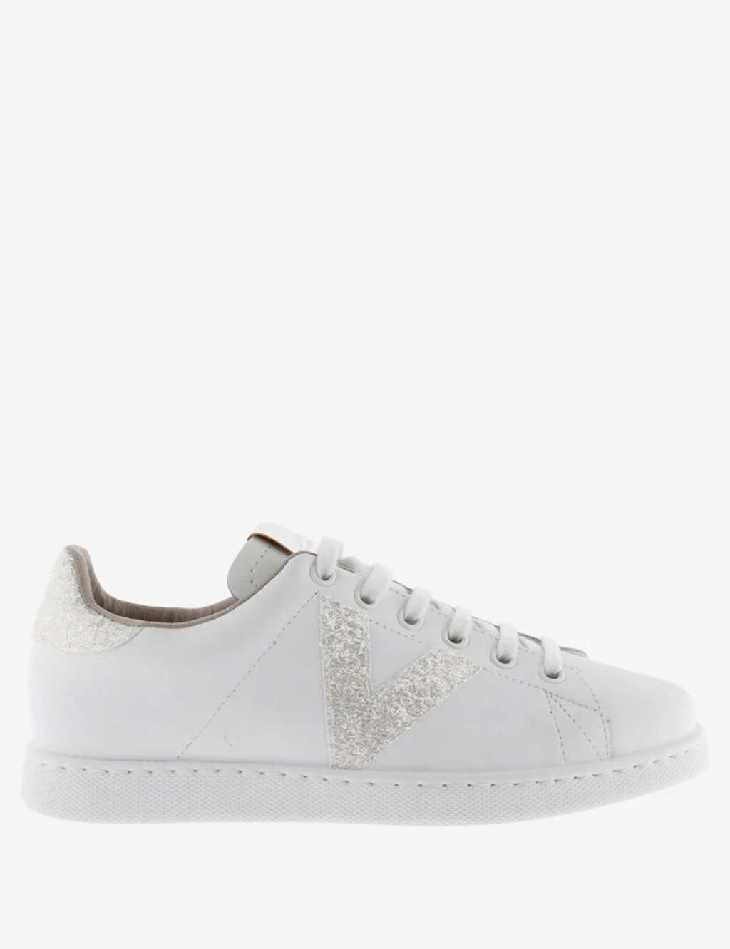 Tenis Glitter Leather Lace-Up Trainers