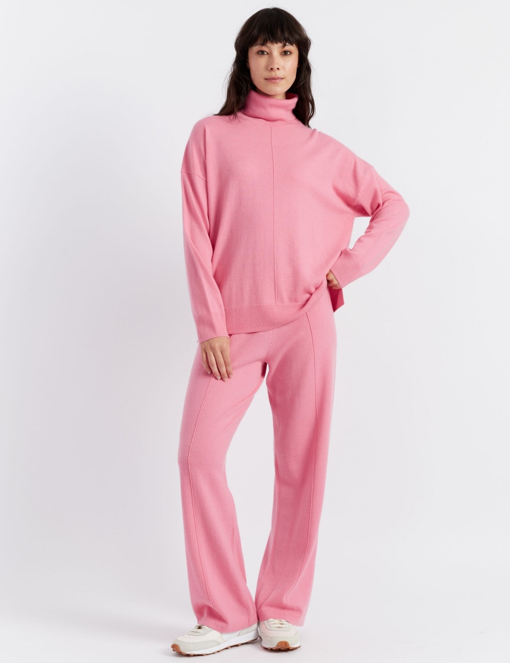 Wool Rich with Cashmere Roll Neck Relaxed Jumper