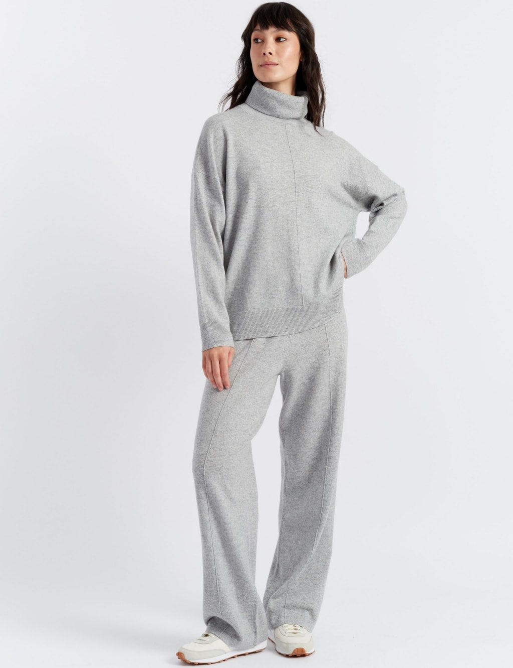 Wool Rich with Cashmere Roll Neck Relaxed Jumper