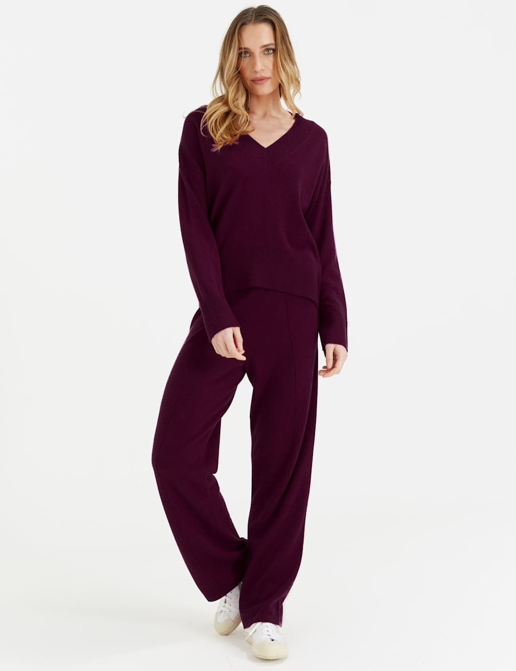 Chinti & Parker Wool Rich Relaxed Jumper with Cashmere Plum