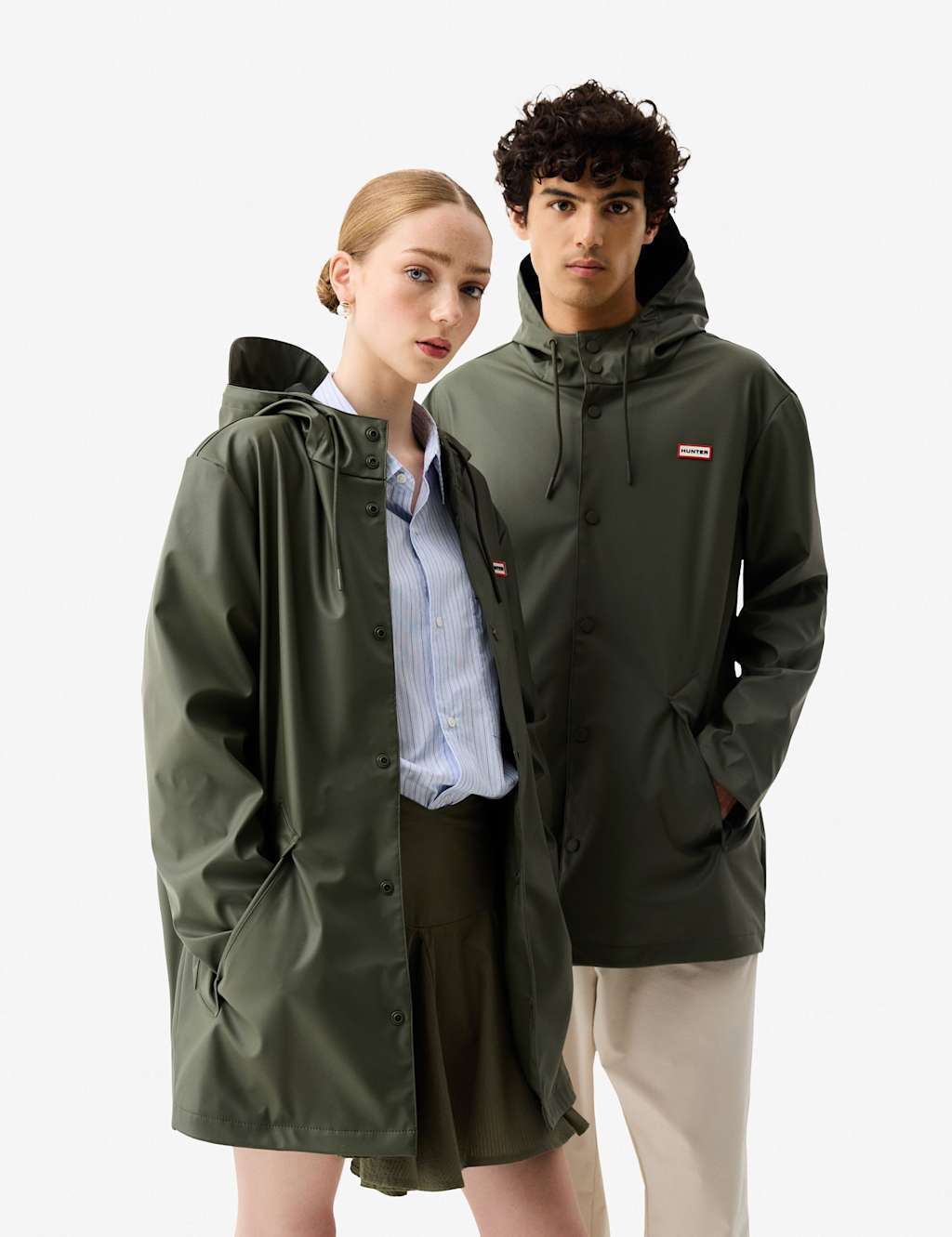 Hunter Jo Waterproof Hooded Raincoat Green