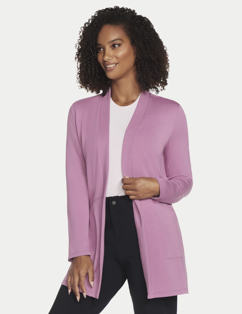 Pink cardigan womens top