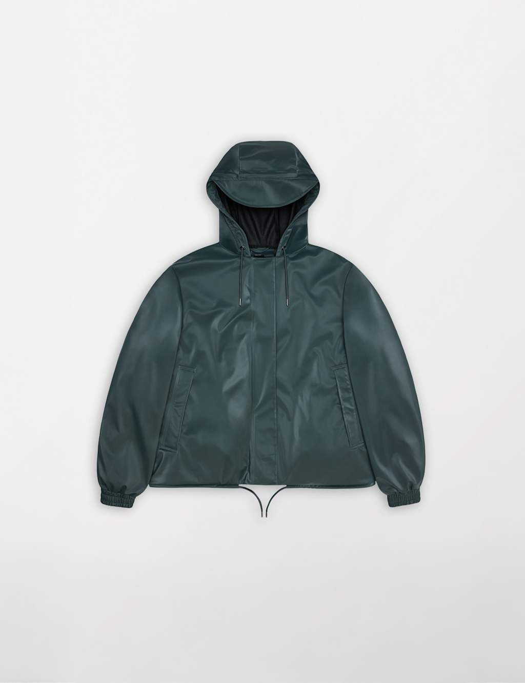 Rains Women's String Waterproof Hooded Cropped Jacket - Large - Dark Green - Available at M&S