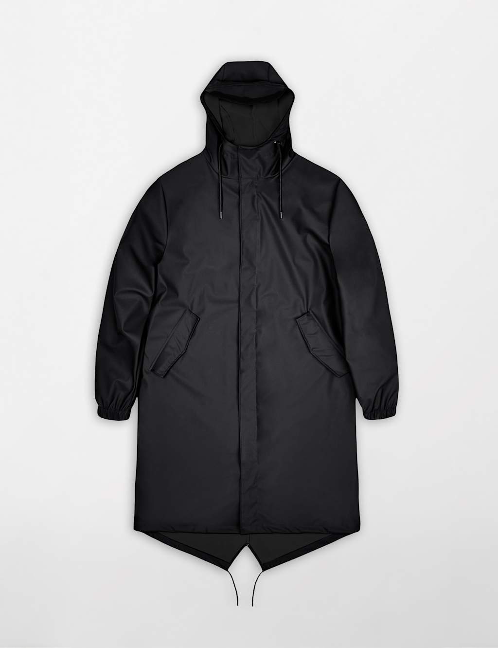 Rains Women's Fishtail Waterproof Hooded Longline Parka - Medium - Black - Available at M&S