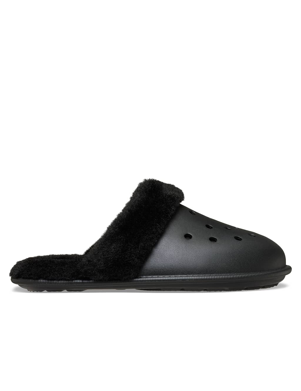 Crocs Classic Fuzz Scuff Shoes Black