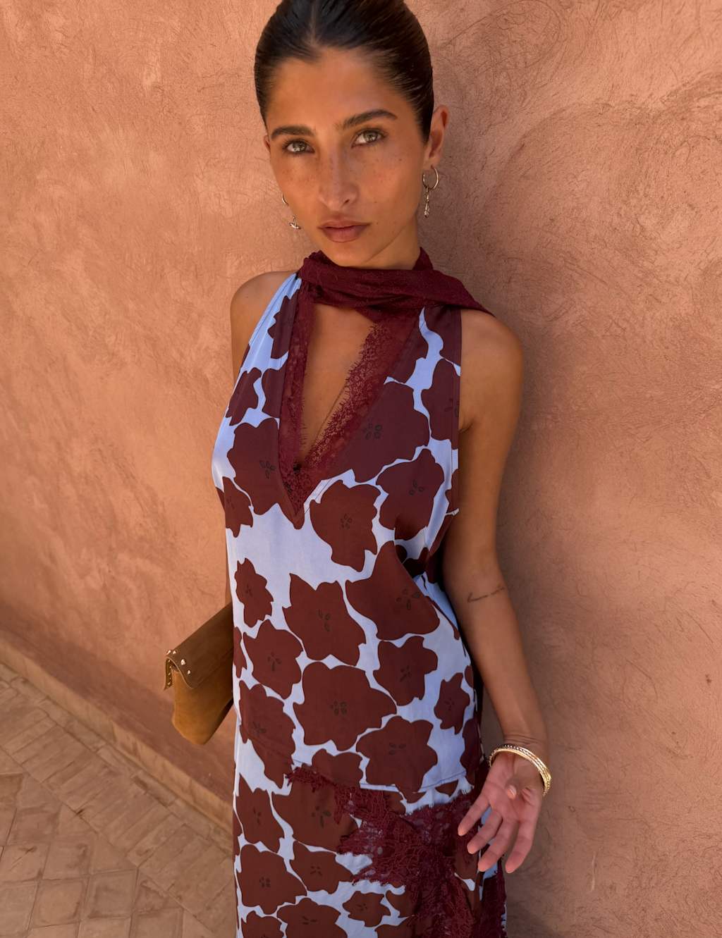 Never Fully Dressed Women's Floral Lace Detail Vest Top - 6 - Burgundy Mix - Available at M&S