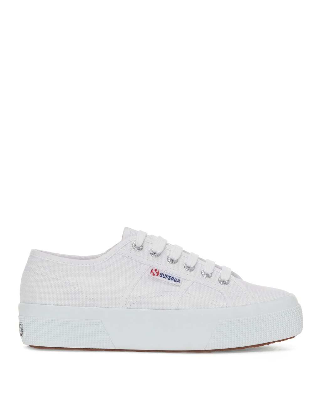 Superga Women's 2740 Platform Canvas Lace Up Trainers - 6.5 - White, White