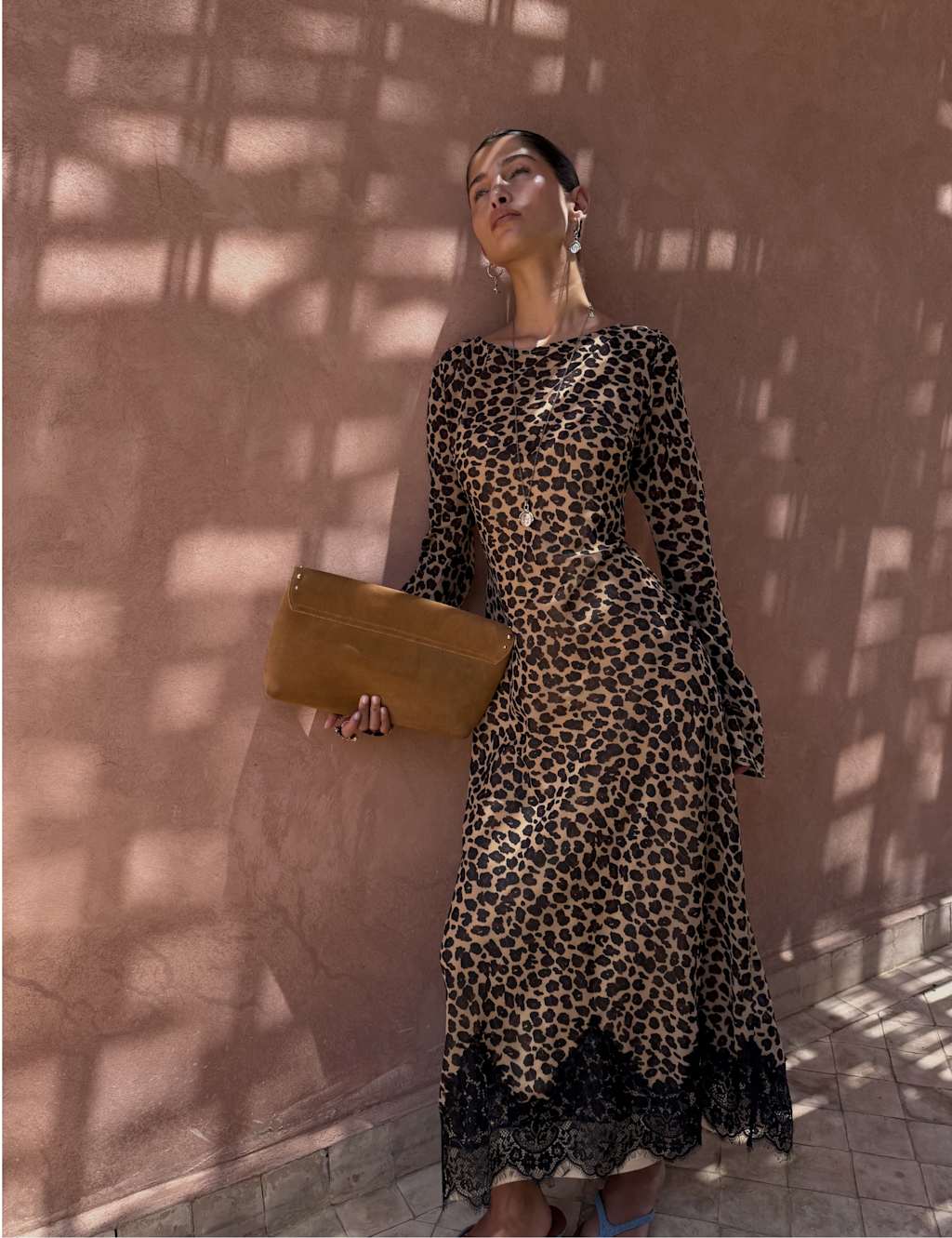 Never Fully Dressed Women's Leopard Print Maxi Skater Dress - 16 - Brown Mix - Available at M&S