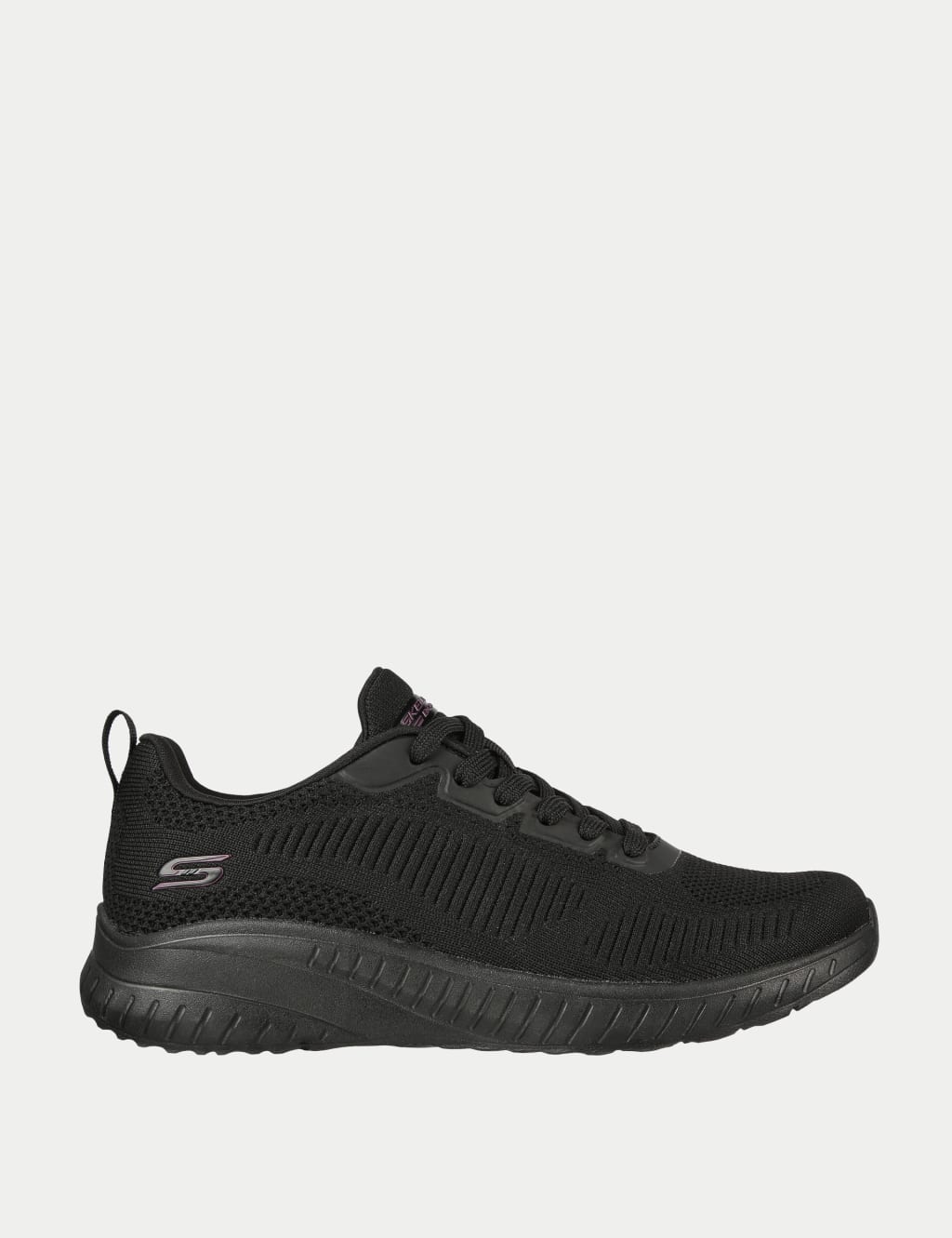 Skechers Women's Bobs Squad Chaos Face Off Lace Up Trainers - 6 - Black, Black