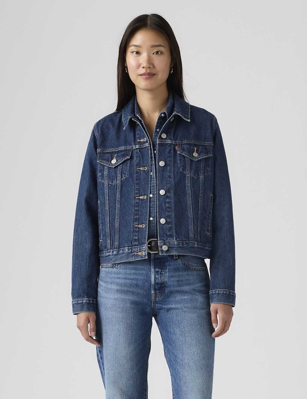 Levi's Women's Denim Trucker Jacket - Large - Blue - Available at M&S
