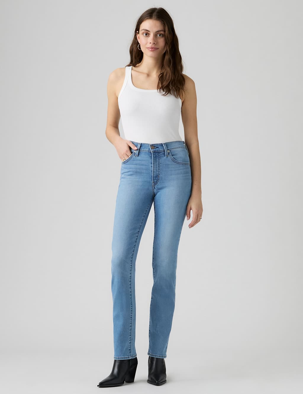 Levi's Women's 722 High Rise Slim Jeans - 26/31in - Mid Blue - Available at M&S