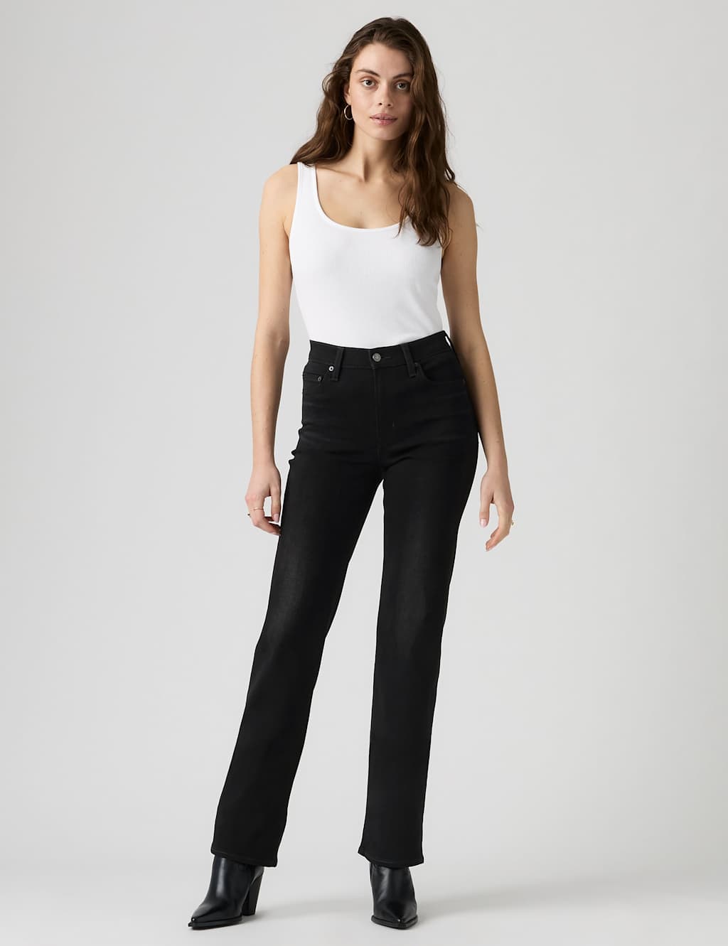 Levi's Women's 723 High Rise Straight Jeans - 29/32in - Black - Available at M&S