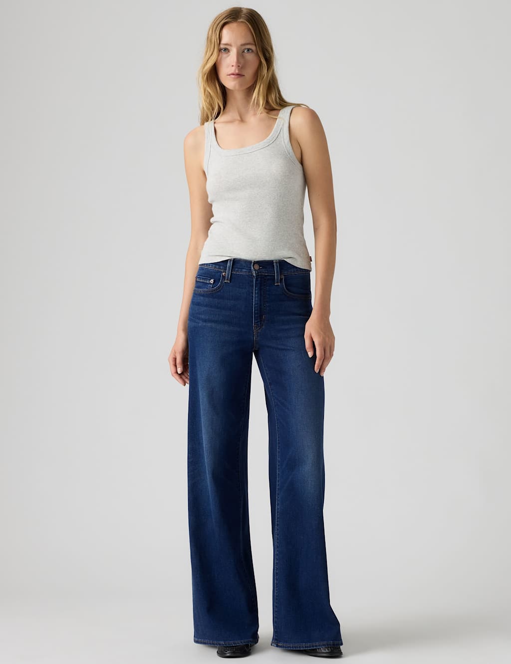 Levi's Women's 728 High Rise Wide Leg Lyocell Blend Jeans - 30/30in - Dark Blue - Available at M&S