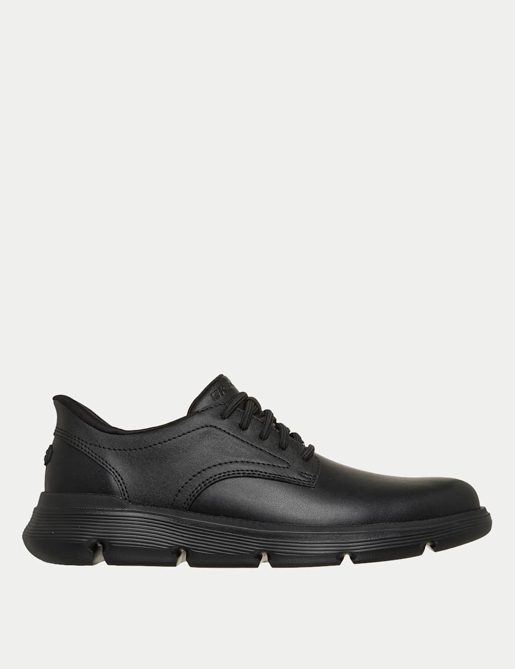 Skechers Men's Garza Duran Leather Trainers - 11 - Black - Available at M&S