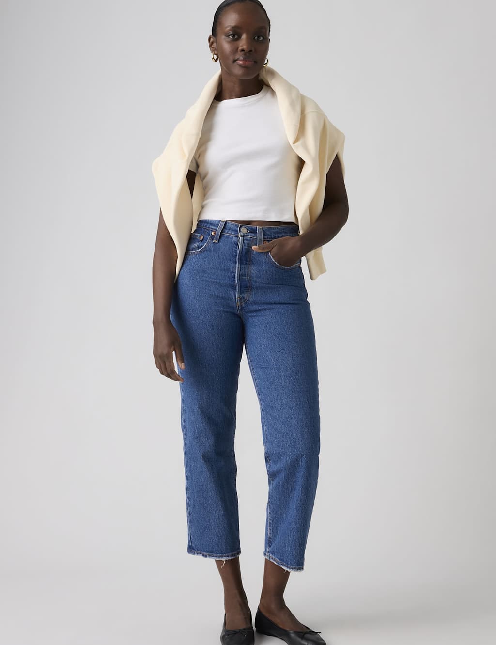 Levi's Women's Ribcage Straight Ankle Jeans - 28/31in - Mid Blue - Available at M&S
