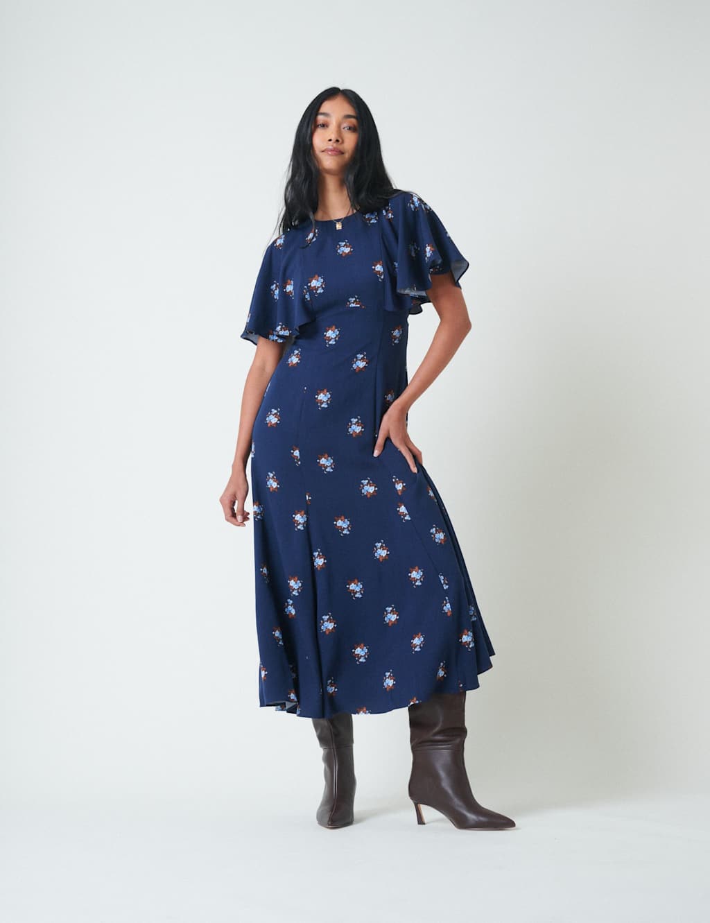 Nobody's Child Women's Floral Midi Tea Dress - 8 - Blue - Available at M&S