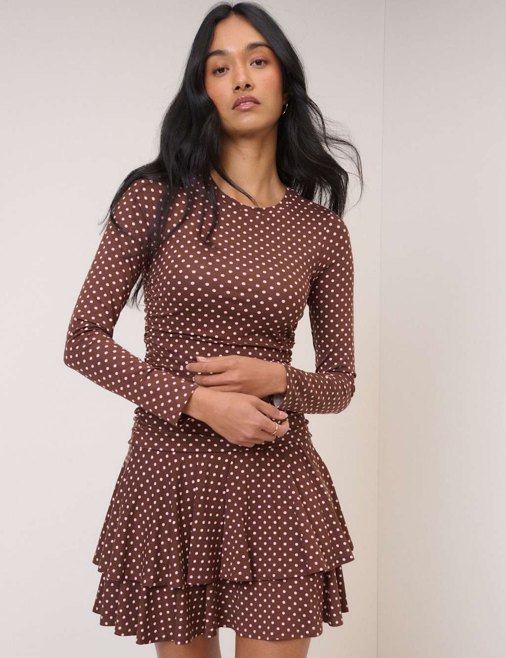 Nobody's Child Women's Polka Dot Mini Waisted Dress - 18 - Brown - Available at M&S