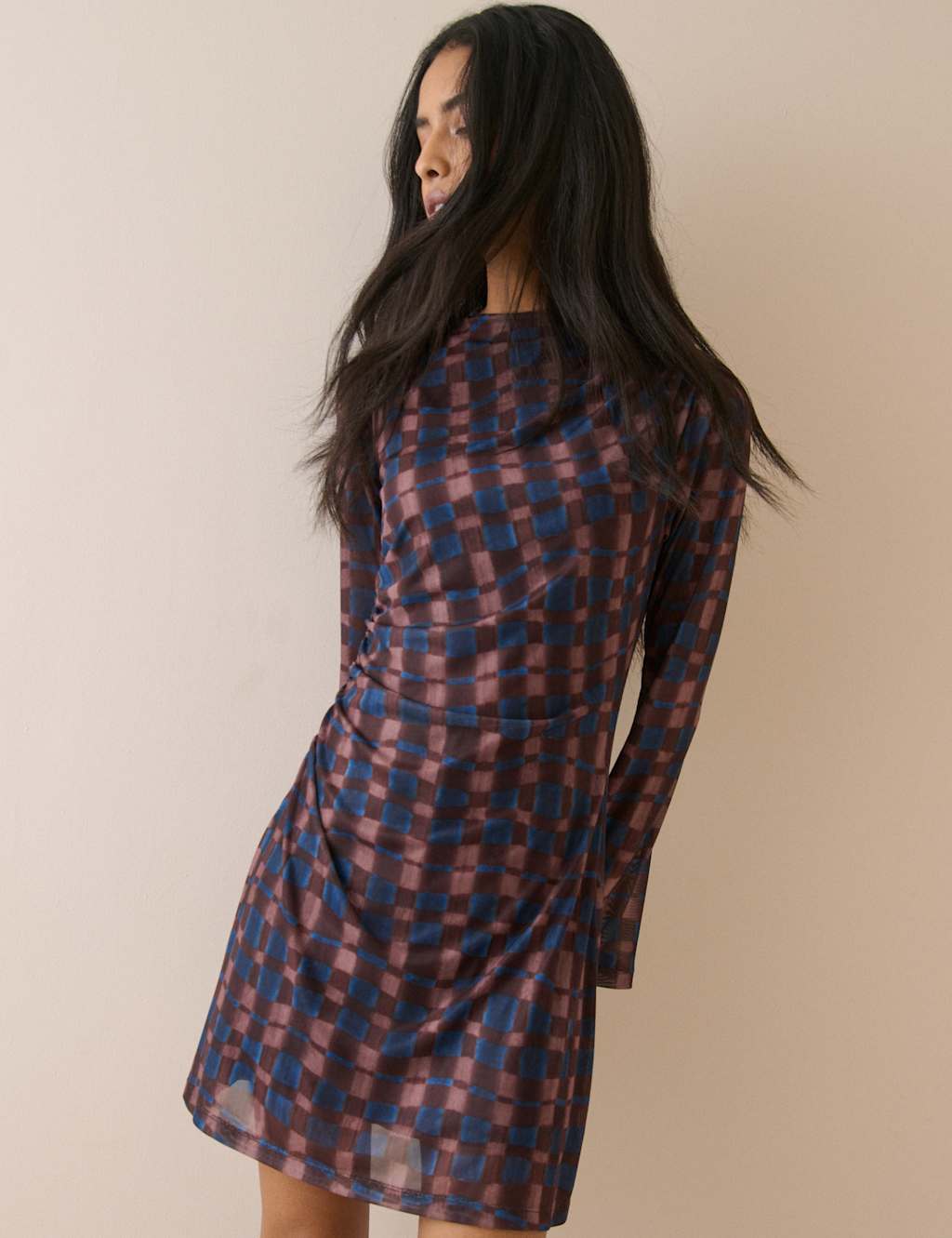 Nobody's Child Women's Checked Mini Skater Dress - 12 - Brown - Available at M&S