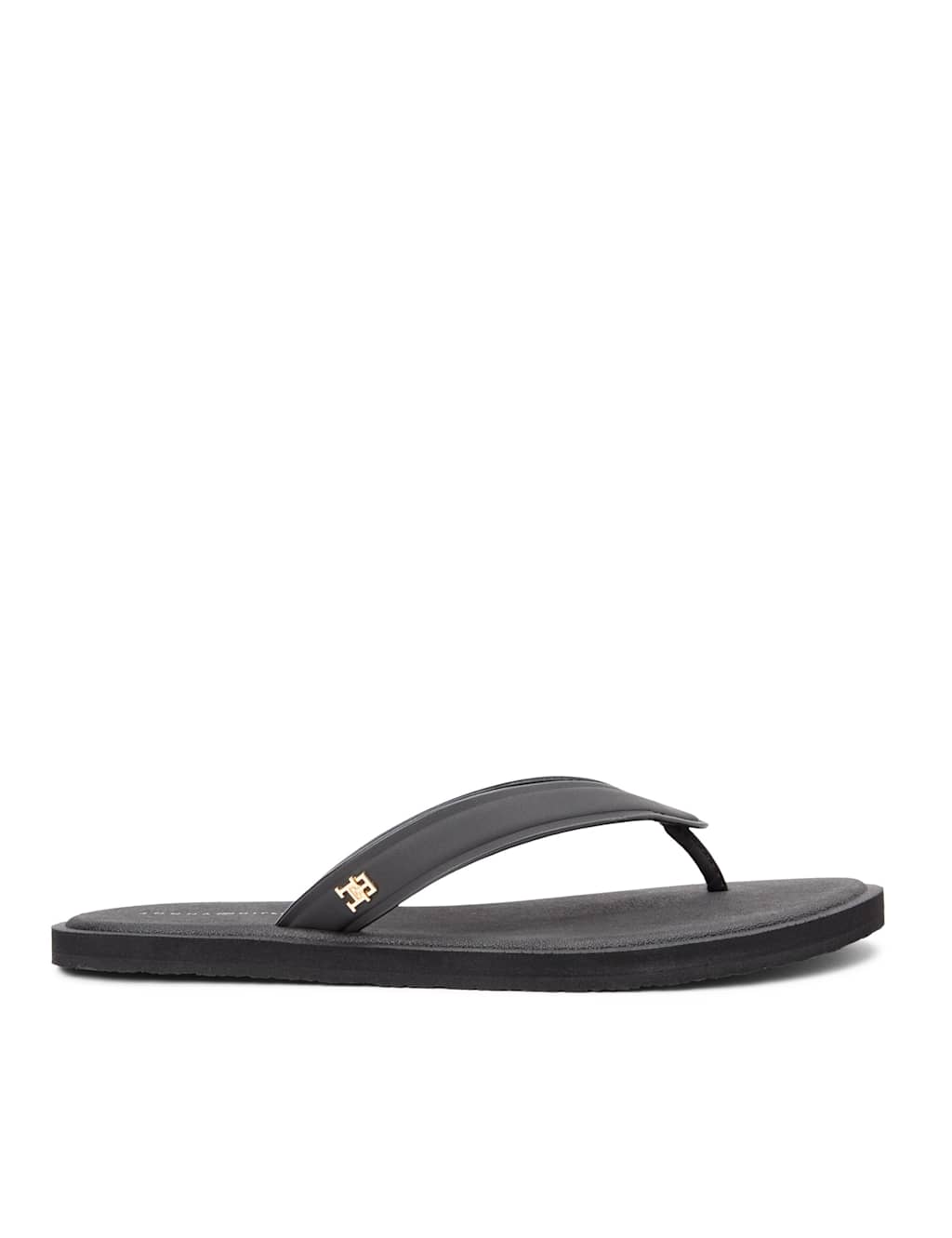 Tommy Hilfiger Women's Leather Flip Flops - 7½ - Black - Available at M&S
