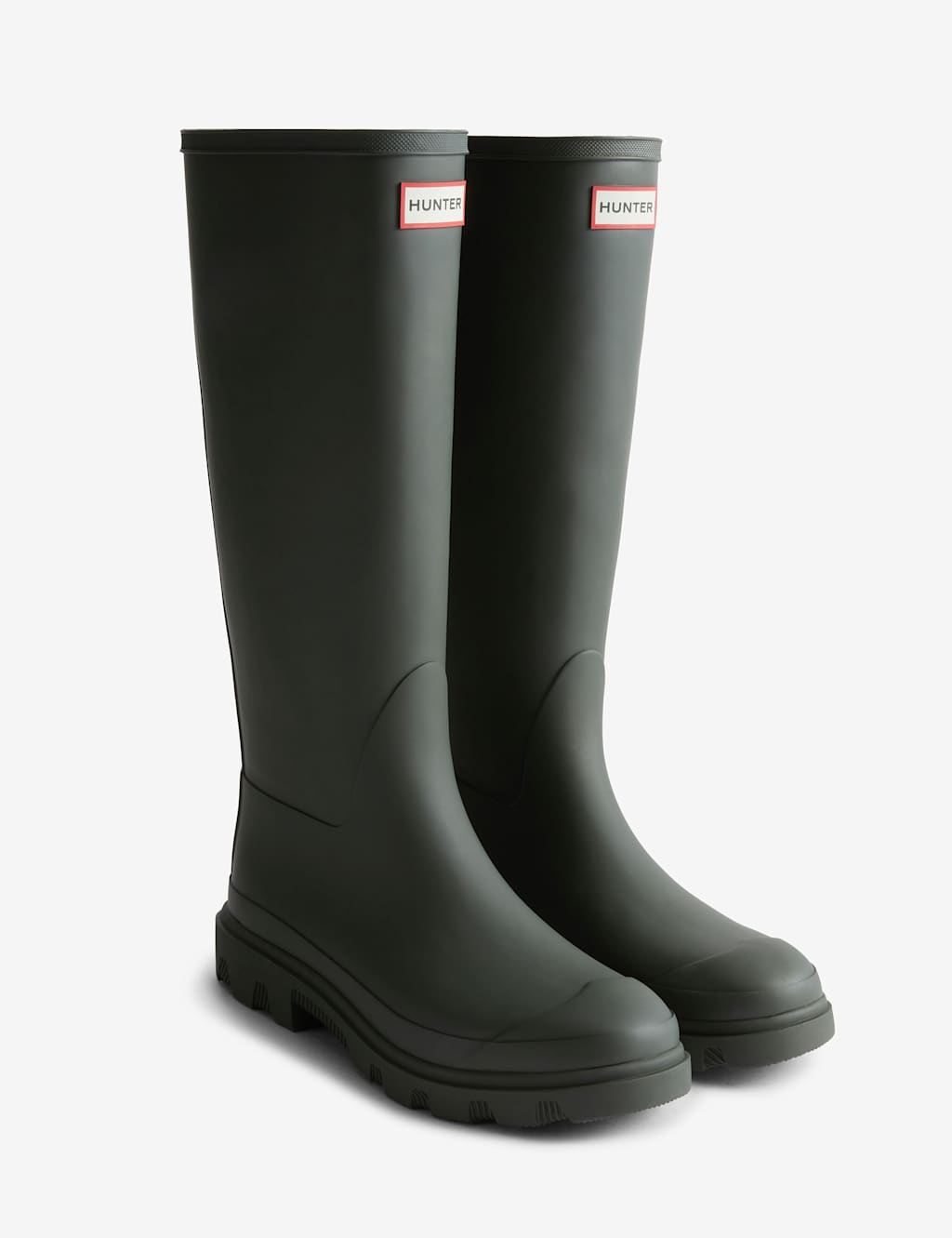 Hunter Women's Downpour Knee High Wellies - 7 - Olive - Available at M&S