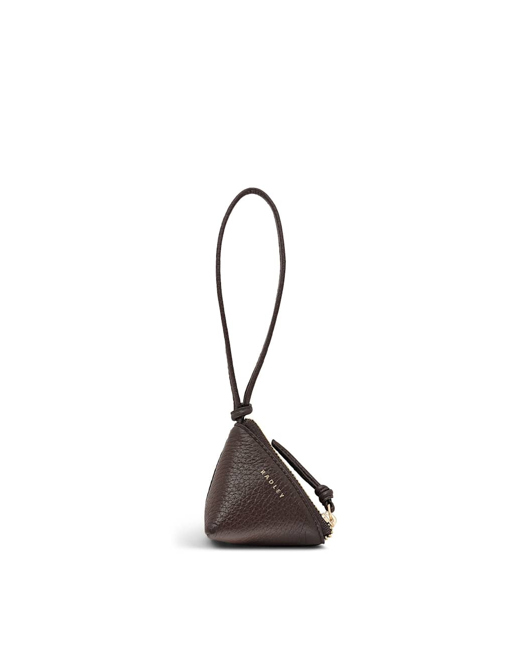 Radley Triangle Street Leather Small Bag Charm Dark Brown