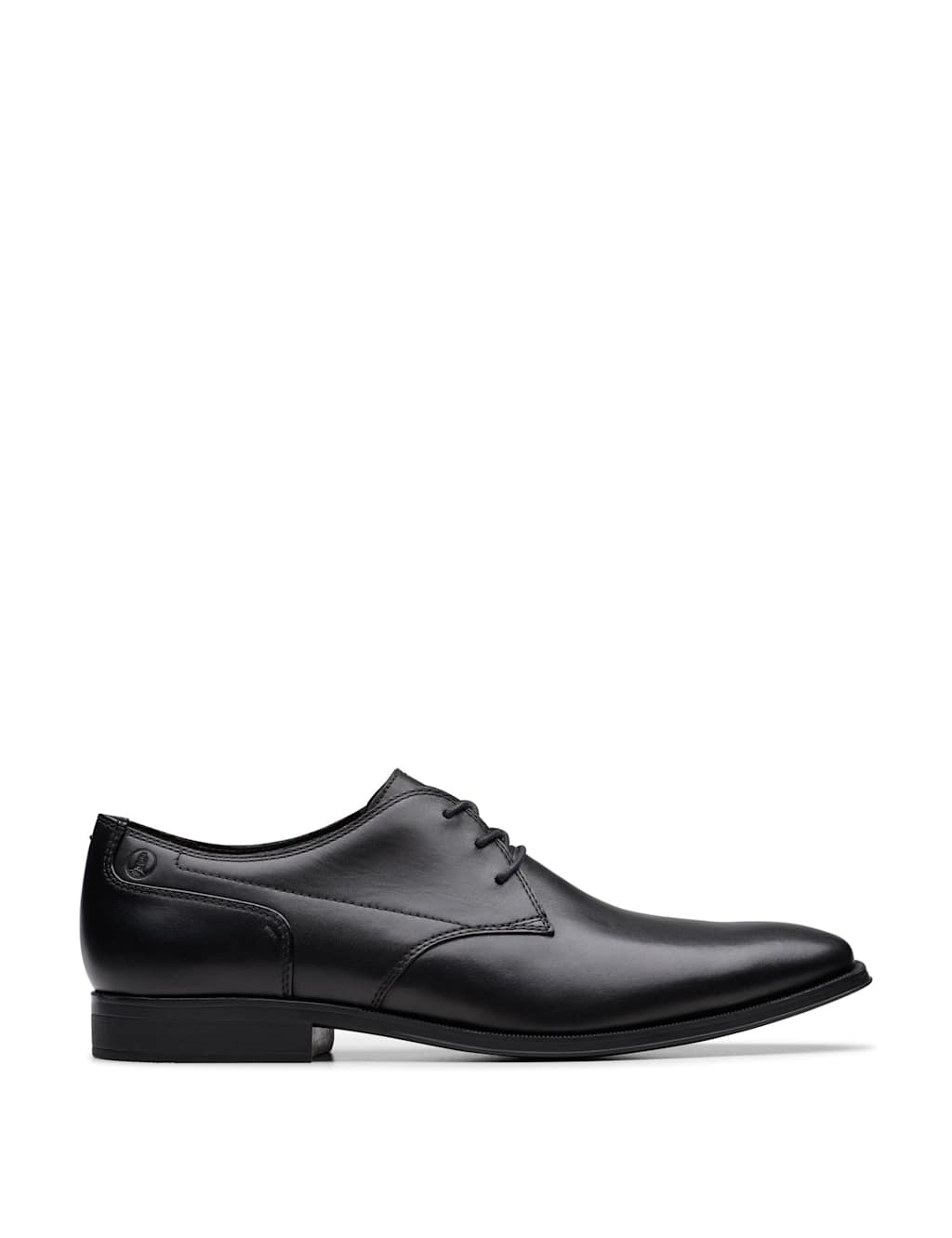 Clarks Men's Wide Fit Leather Derby Shoes - 9 - Black - Available at M&S