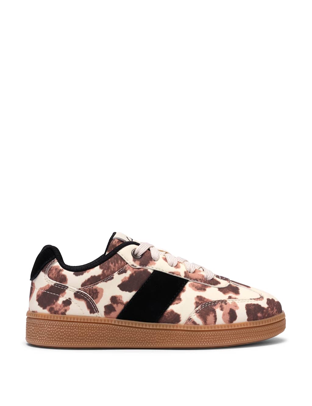 Clarks Girls Cow Print Trainers (7 Small - 9 Small) - 8 - Multi - Available at M&S