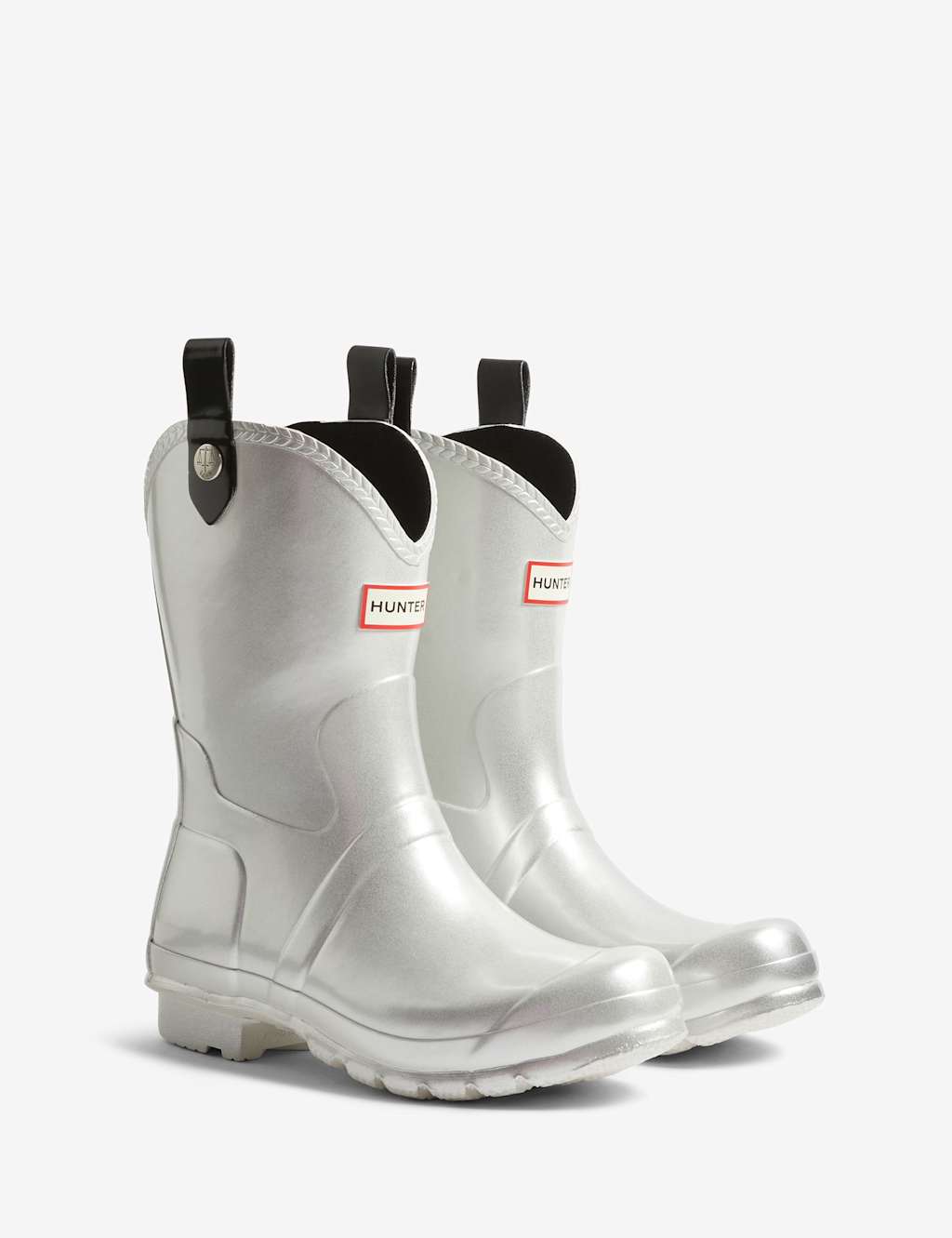 Hunter Women's Metallic Cowboy Boot Wellies - 7 - Silver - Available at M&S