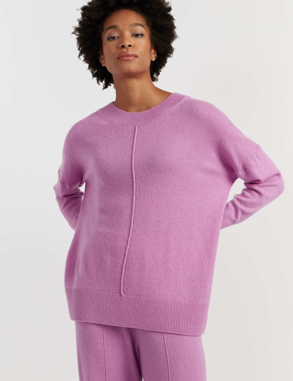 Chinti & Parker Women's Wool Rich Relaxed Sweatshirt with Cashmere - Small - Purple - Available at M&S