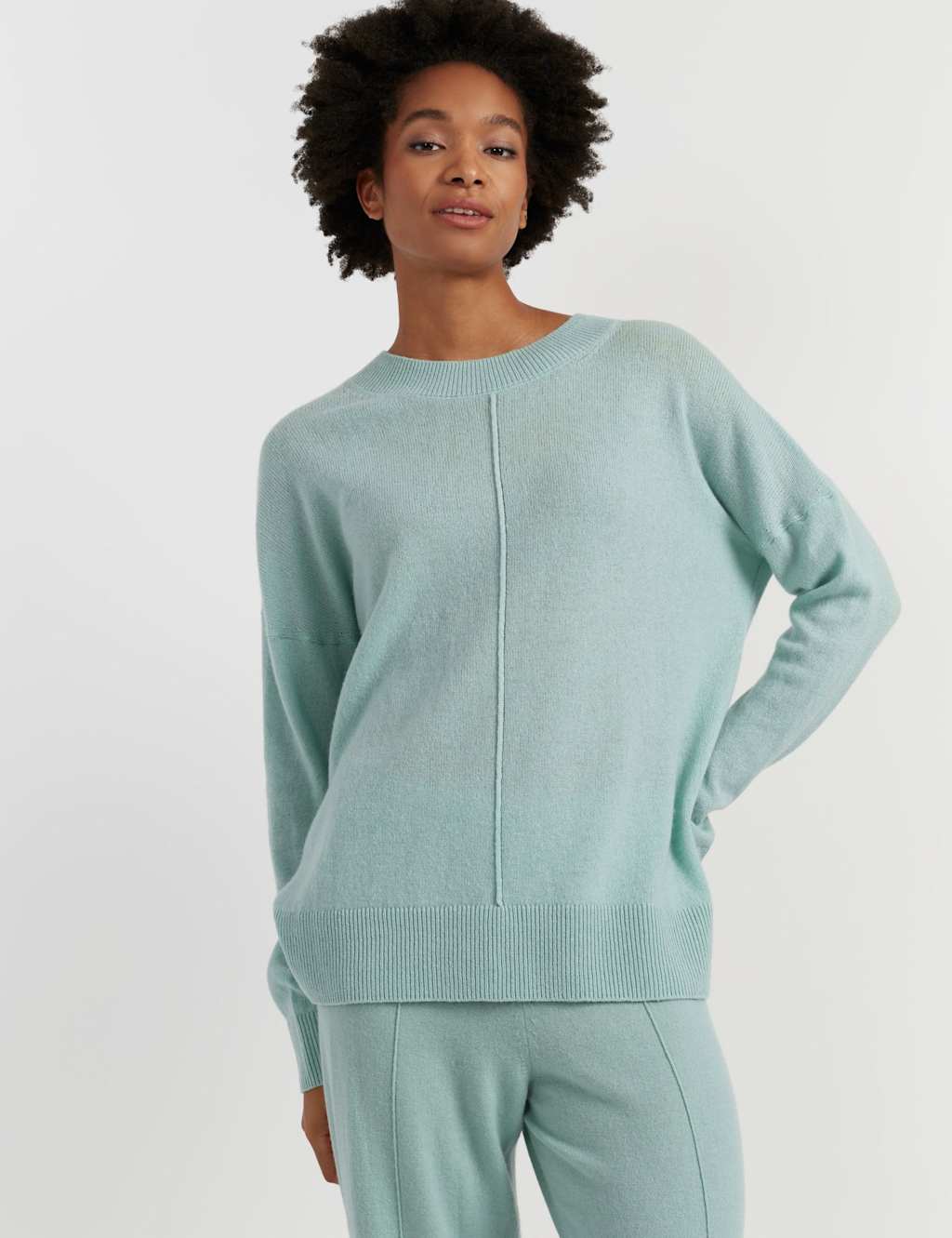 Chinti & Parker Women's Wool Rich Relaxed Sweatshirt with Cashmere - Medium - Green - Available at M&S