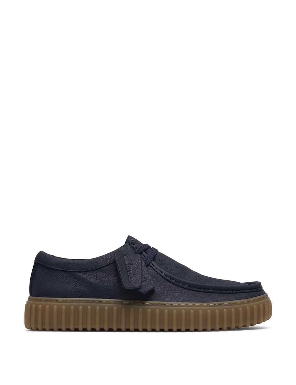 Clarks Men's Torhill Lo Leather Walking Shoes - 8 - Navy - Available at M&S