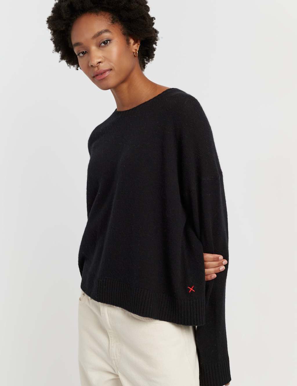 Chinti & Parker Women's Wool Rich Relaxed Sweatshirt with Cashmere - Medium - Black - Available at M&S