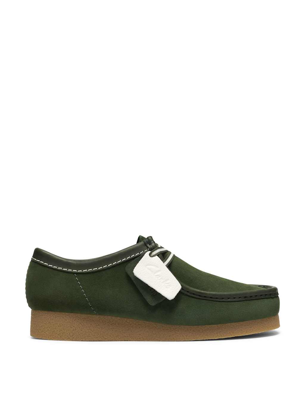 Clarks Men's Wallabee Evo Suede Walking Shoes - 9 - Green - Available at M&S