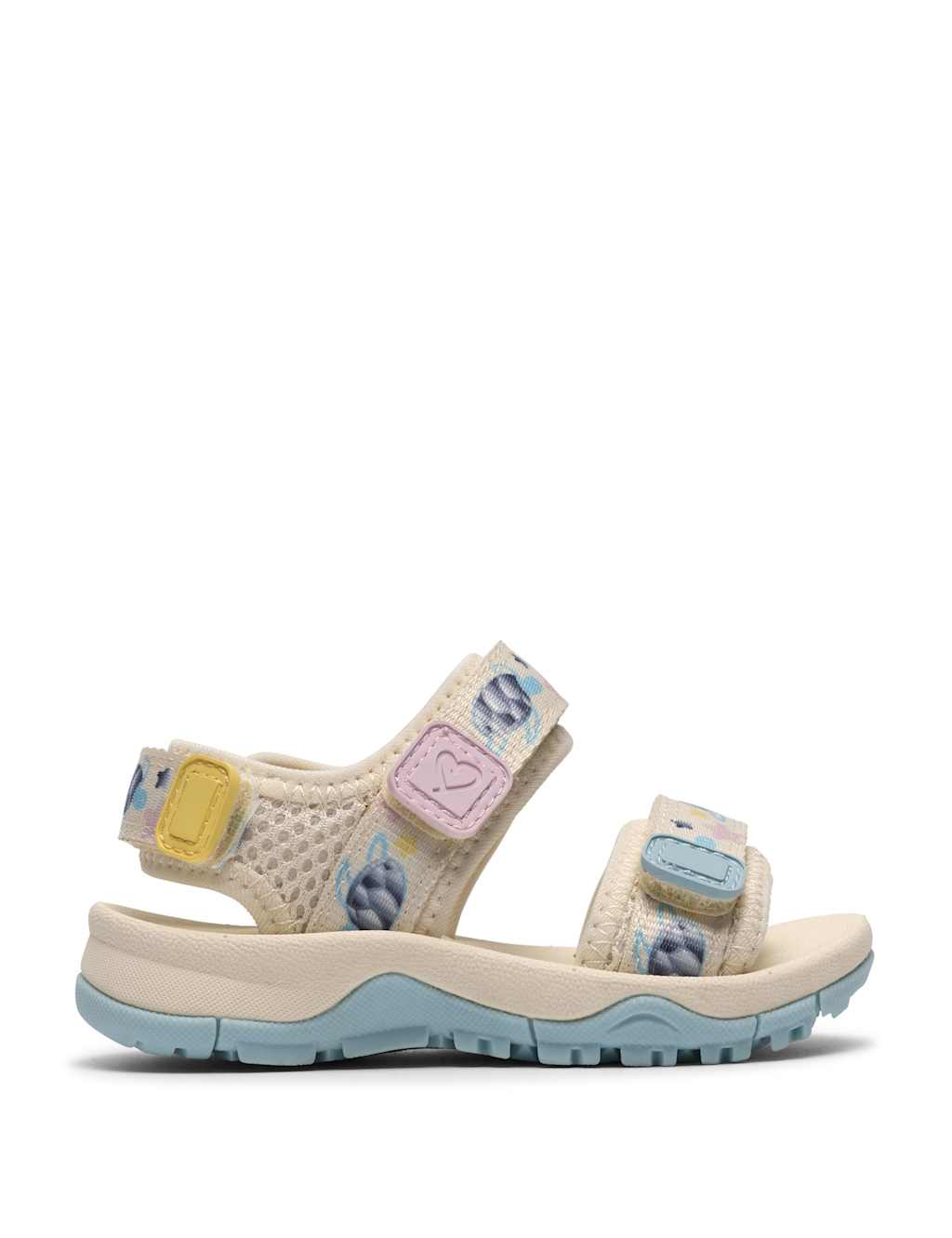 Clarks Girls Riptape Sandals (4 Small - 6½ Small) - 4 - Cream Mix - Available at M&S