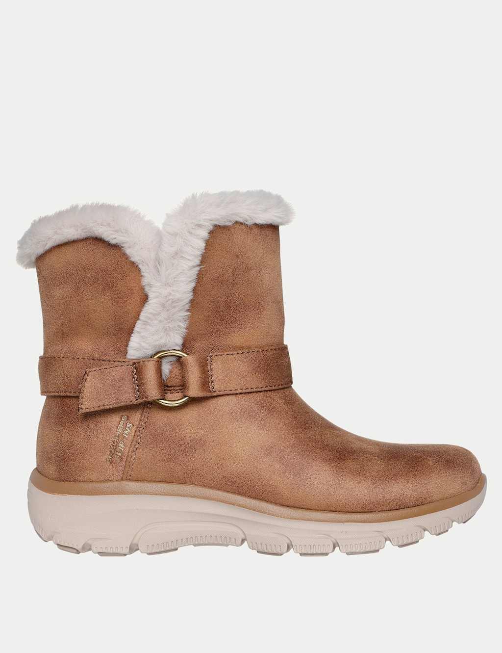 Skechers Easy Going Dreamers Move Flat Ankle Boots Light Brown