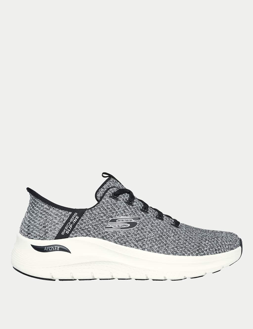 Skechers Arch Fit 2.0 Look Ahead Slip-On Trainers Black/Grey