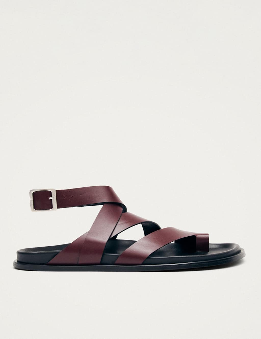 Alohas Women's Leather Strappy Flat Slingback Sandals - 4 - Burgundy - Available at M&S